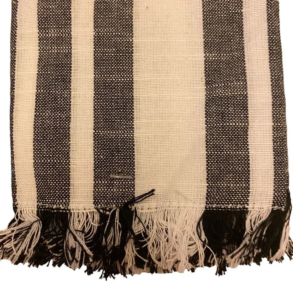 Lintex Home Collection Black and White Striped Cotton Cloth Napkins 2 sets of 2